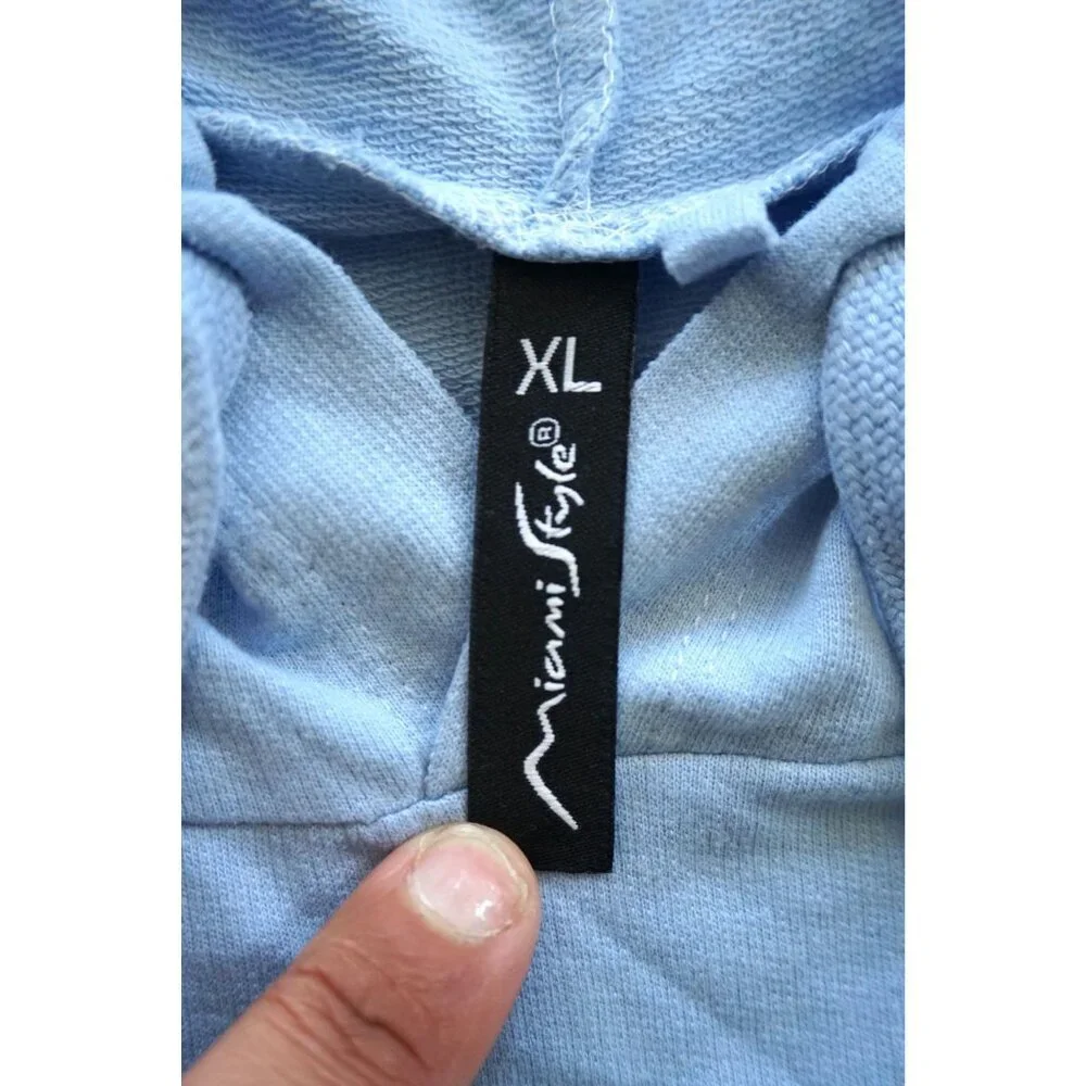 Dunder Mifflin 'The Office' Graphic Cropped Hoodie, Light Blue - Size XL - Picture 2 of 7